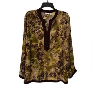 Apt. 9 Floral Sheer Tunic Top Whimsigoth Floral Fairy Artzy Earthly